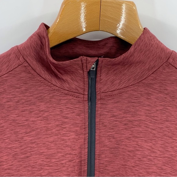 Asics NWT Mens' Heathered Red Cold Weather 1/4 Zip Long Sleeve Shirt, Medium - Picture 6 of 15